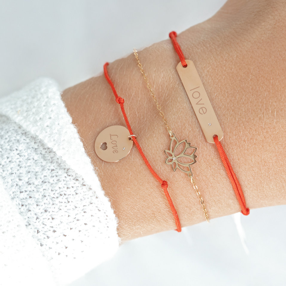 Diamantový náramek se šňůrkou Amour Love