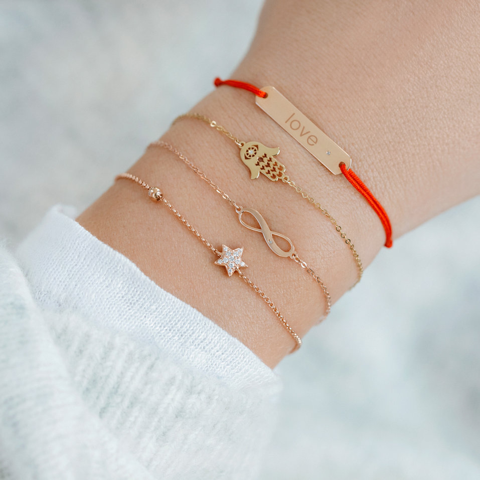 Diamantový náramek se šňůrkou Amour Love