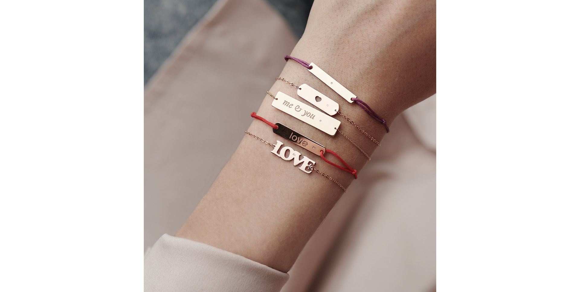 Diamantový náramek se šňůrkou Amour Love