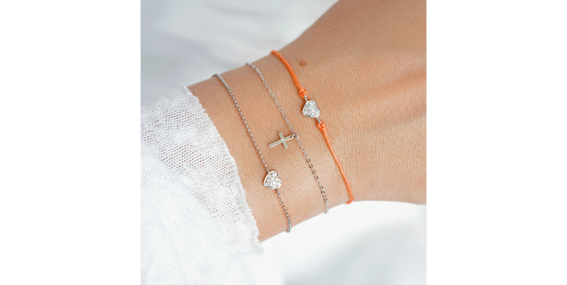 Diamantový náramek se šňůrkou My Heart