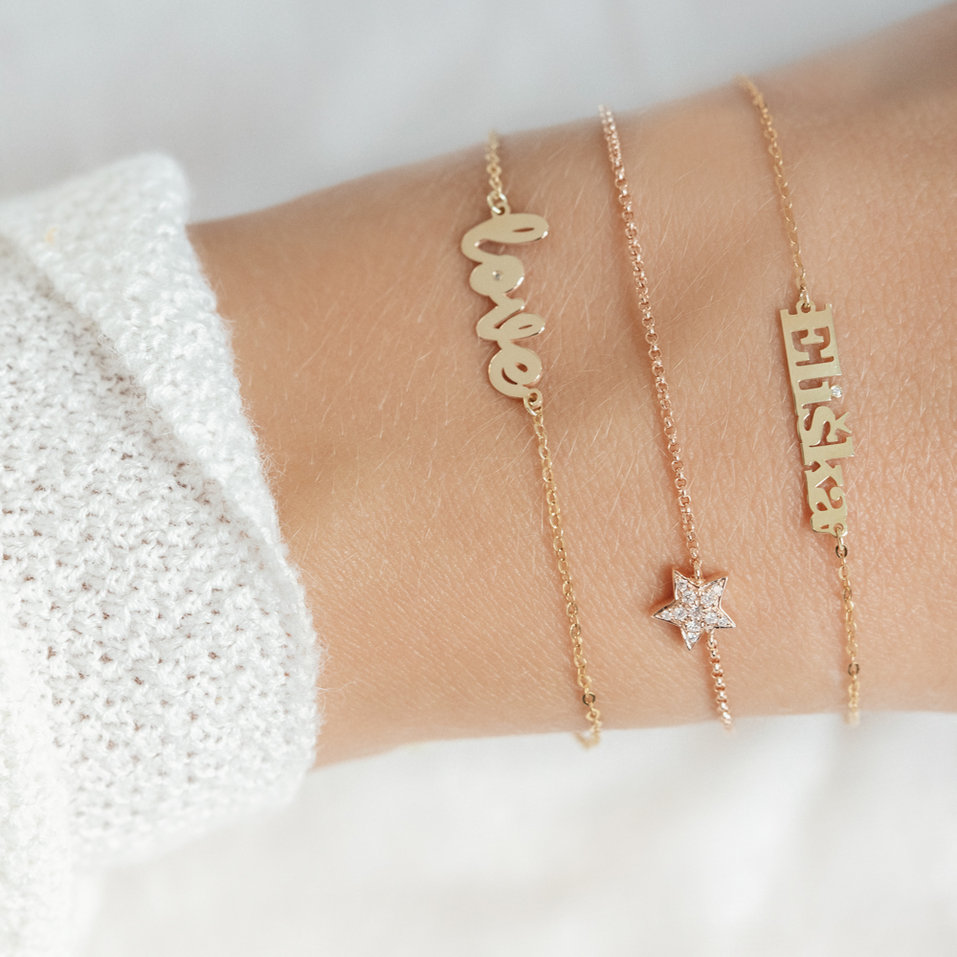 Náramek s diamantem Love