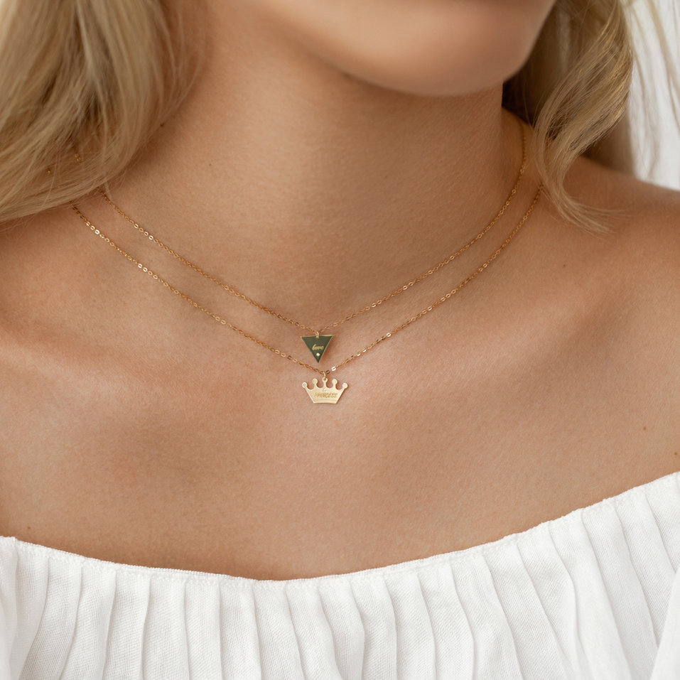 Náhrdelník s diamantem Triangle Love