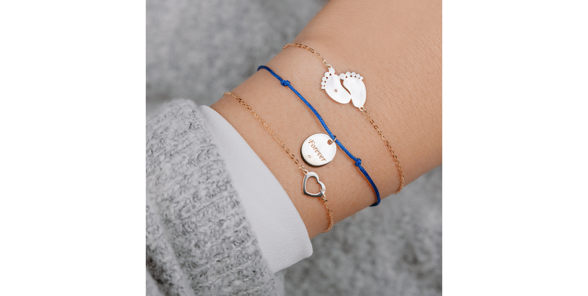 Náramek s diamantem Hearts