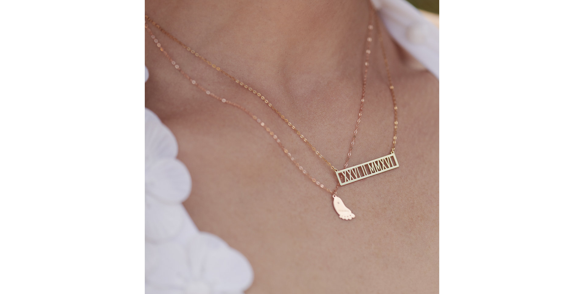 Náhrdelník s diamantem Baby Foot