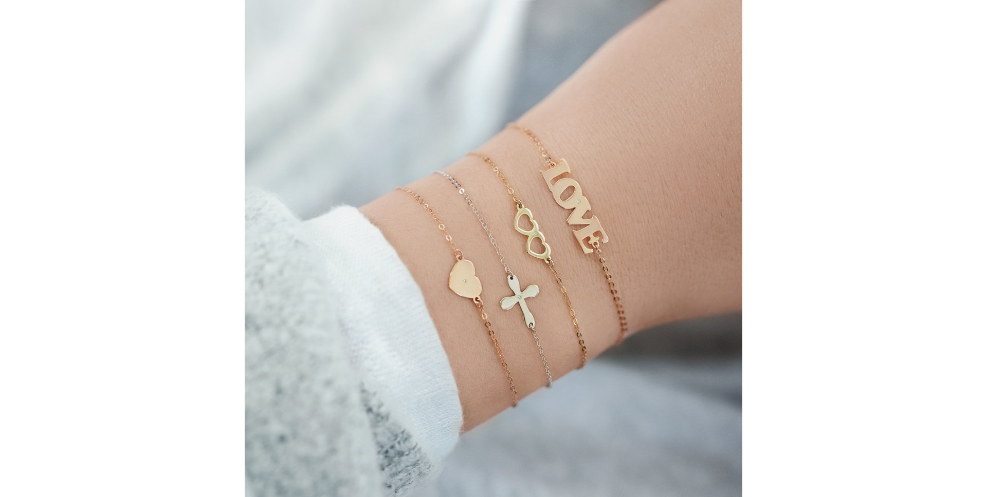 Náramek s diamantem Glittering Heart