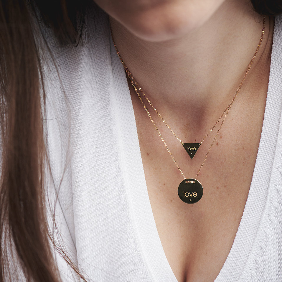 Náhrdelník s diamantem Triangle Love