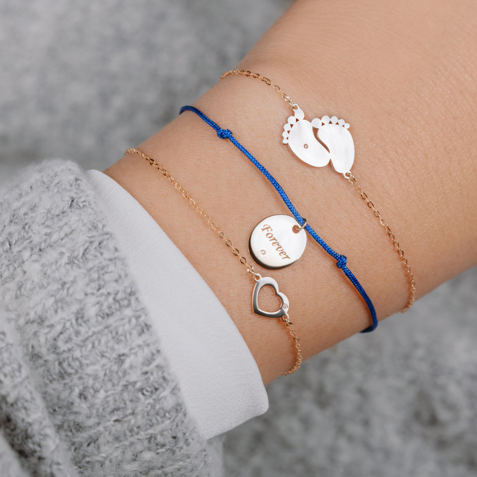 Náramek s diamantem Baby Feet