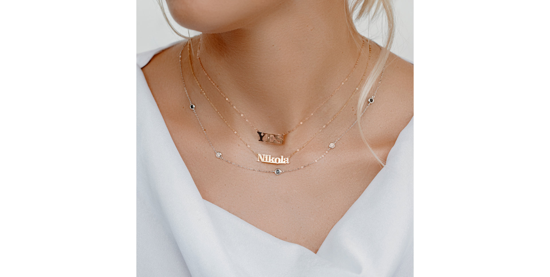 Náhrdelník s diamantem YES