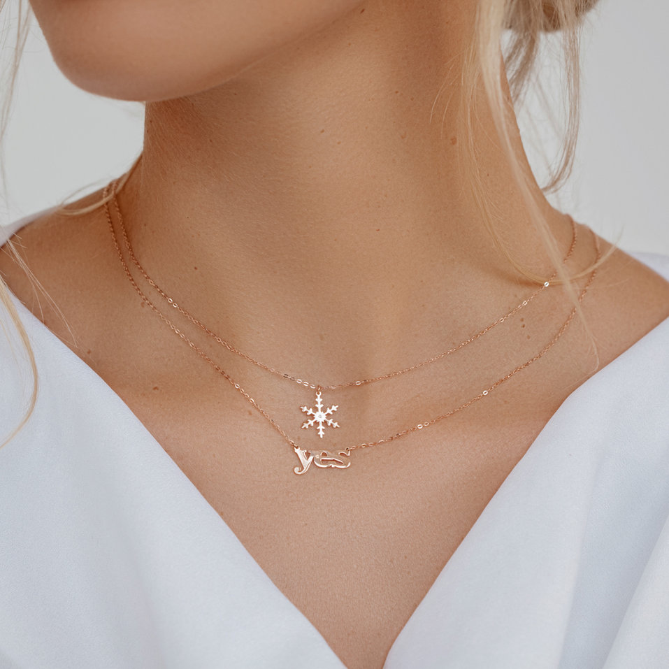 Náhrdelník s diamantem YES