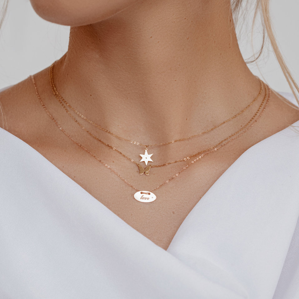 Náhrdelník s diamantem Love Y