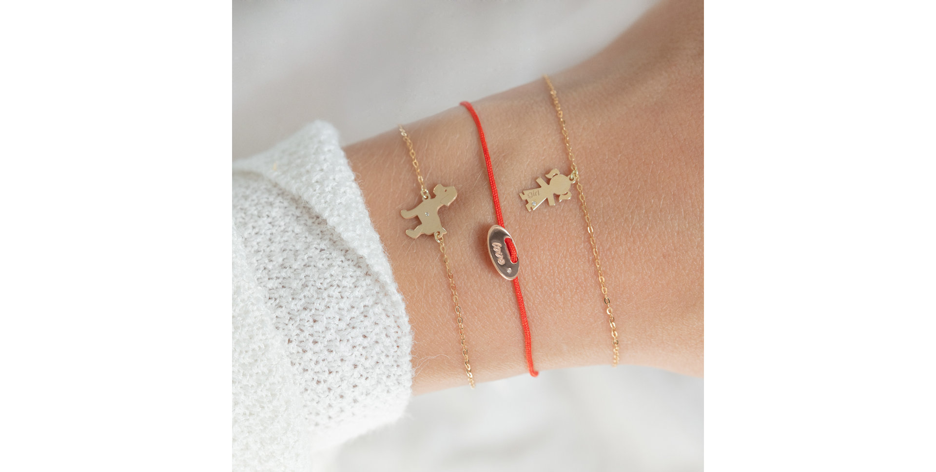 Diamantový náramek se šňůrkou Mini Stamp