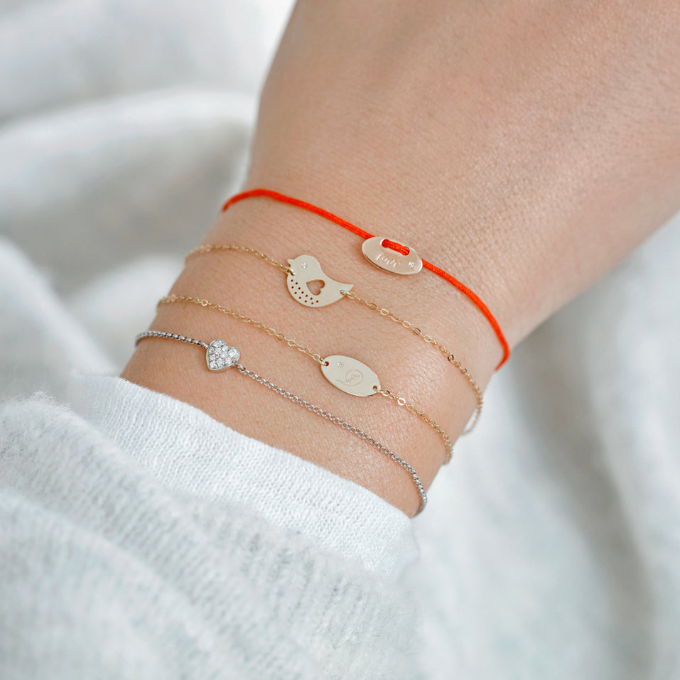 Diamantový náramek se šňůrkou Mini Stamp