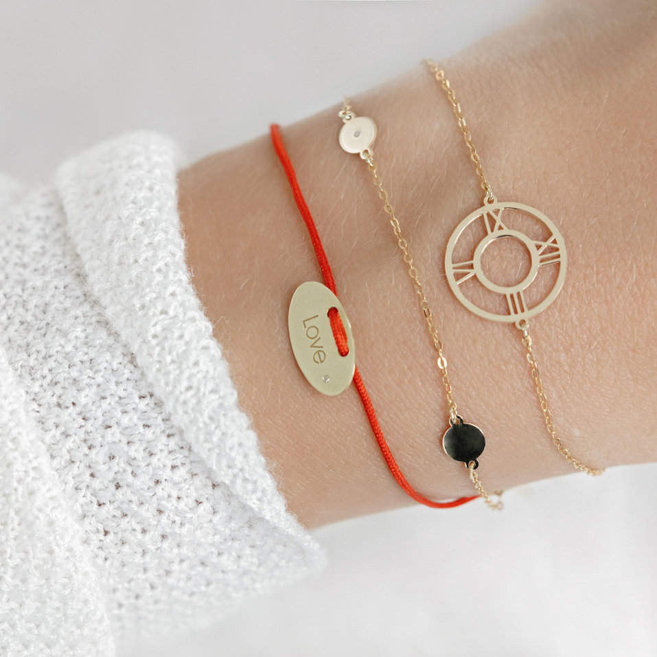 Diamantový náramek se šňůrkou Stamp