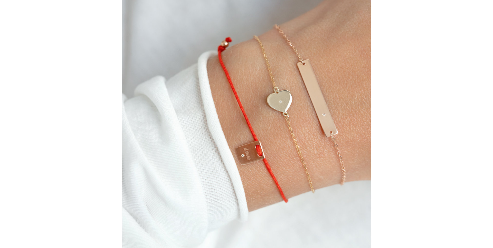 Diamantový náramek se šňůrkou Mini Stamp Love