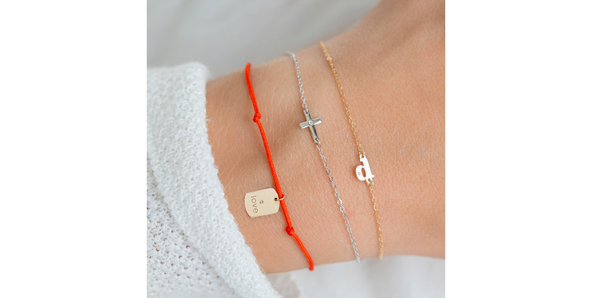 Diamantový náramek se šňůrkou Military Stamp