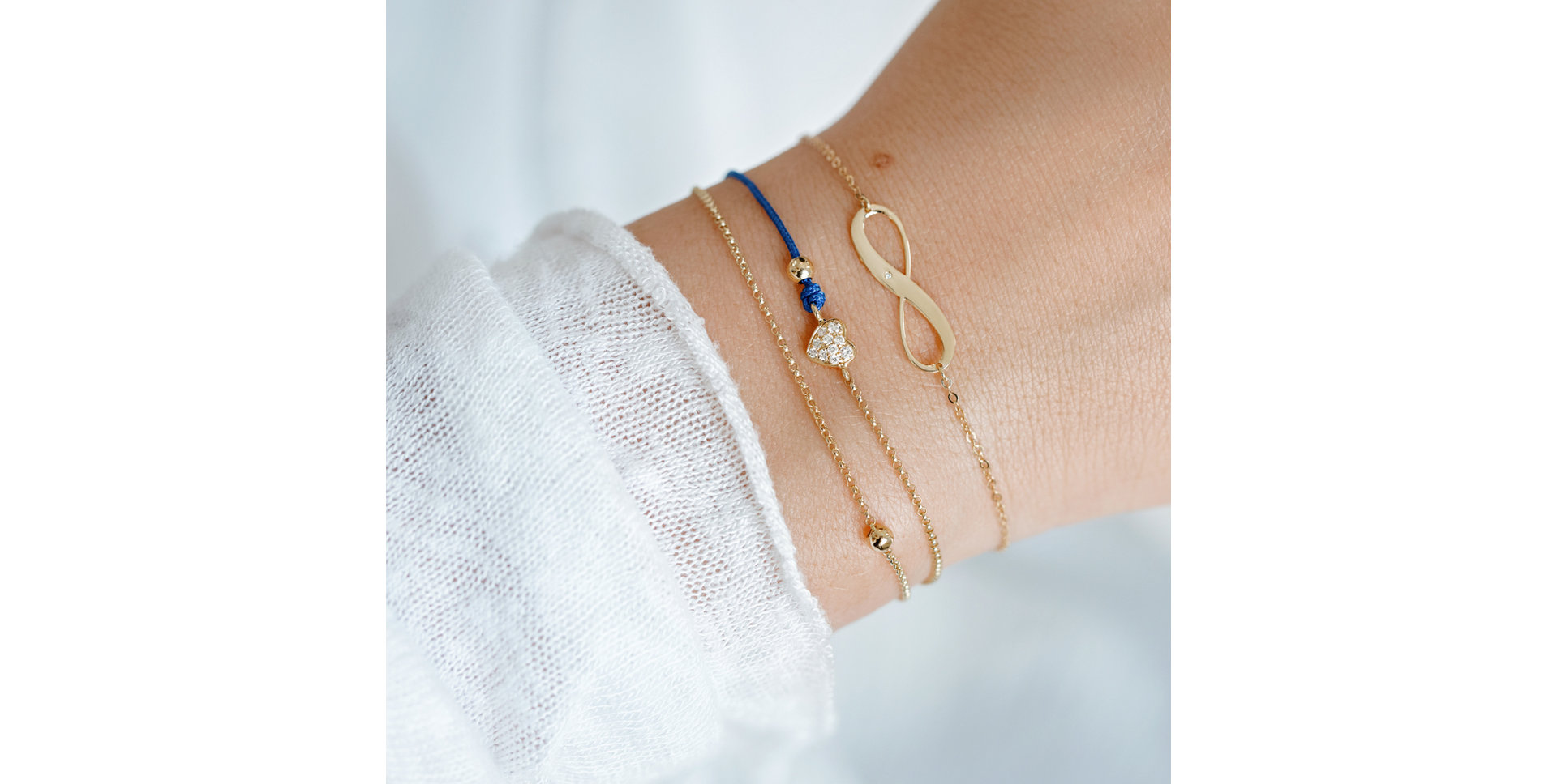 Diamantový náramek se šňůrkou Diamond Heart