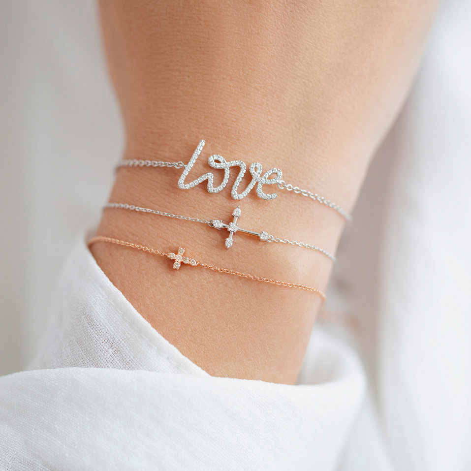 Náramek s diamanty Shiny Cross