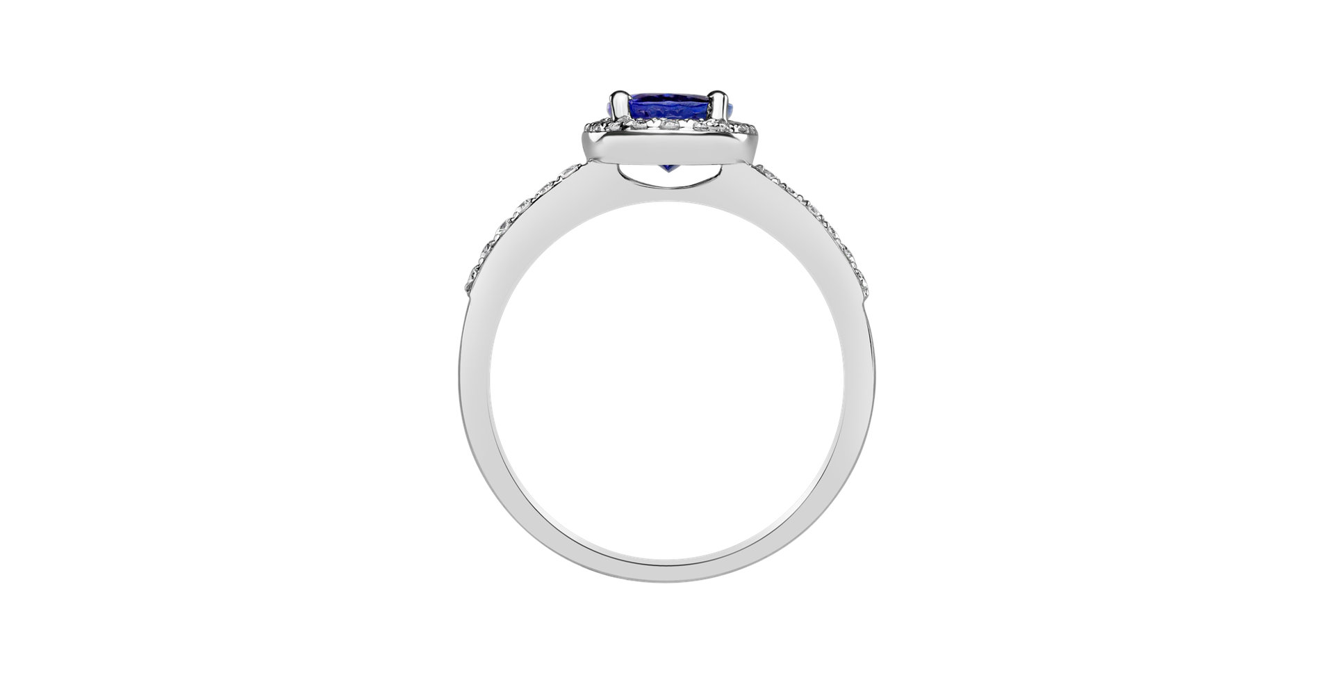 Prsten s diamanty a tanzanitem Princess