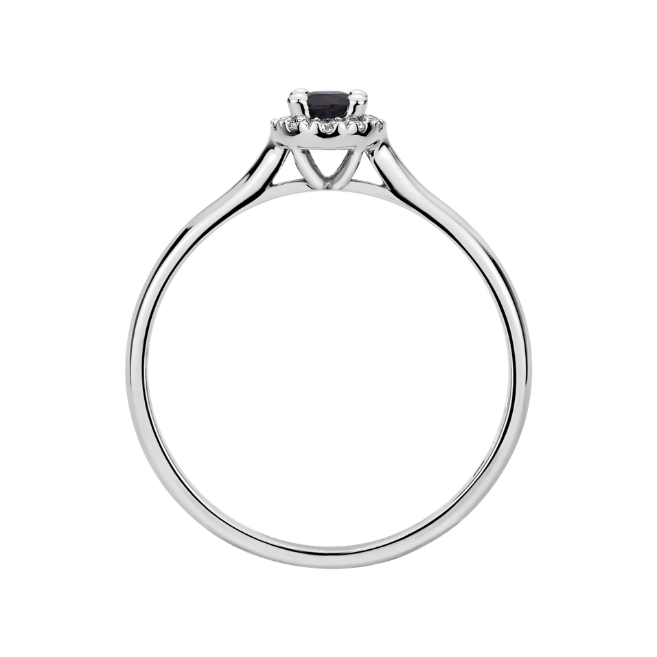 Prsten s diamanty a safírem Princess