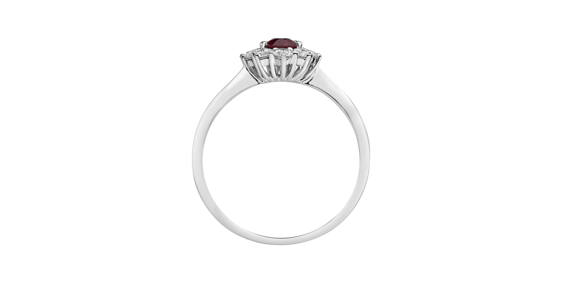 Prsten s diamanty a rubínem Princess