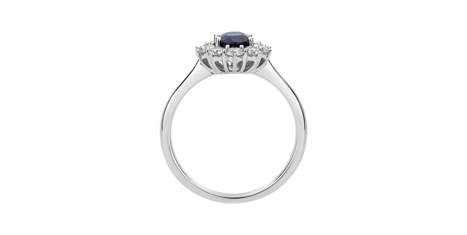 Prsten s diamanty a safírem Princess