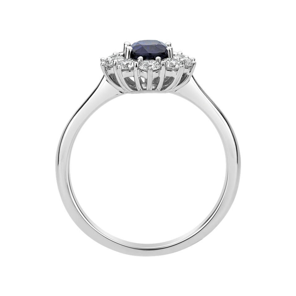 Prsten s diamanty a safírem Princess