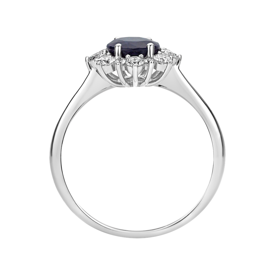 Prsten s diamanty a safírem Princess