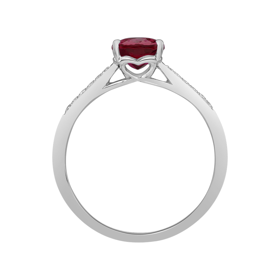 Prsten s diamanty a rhodolitem Bonbon