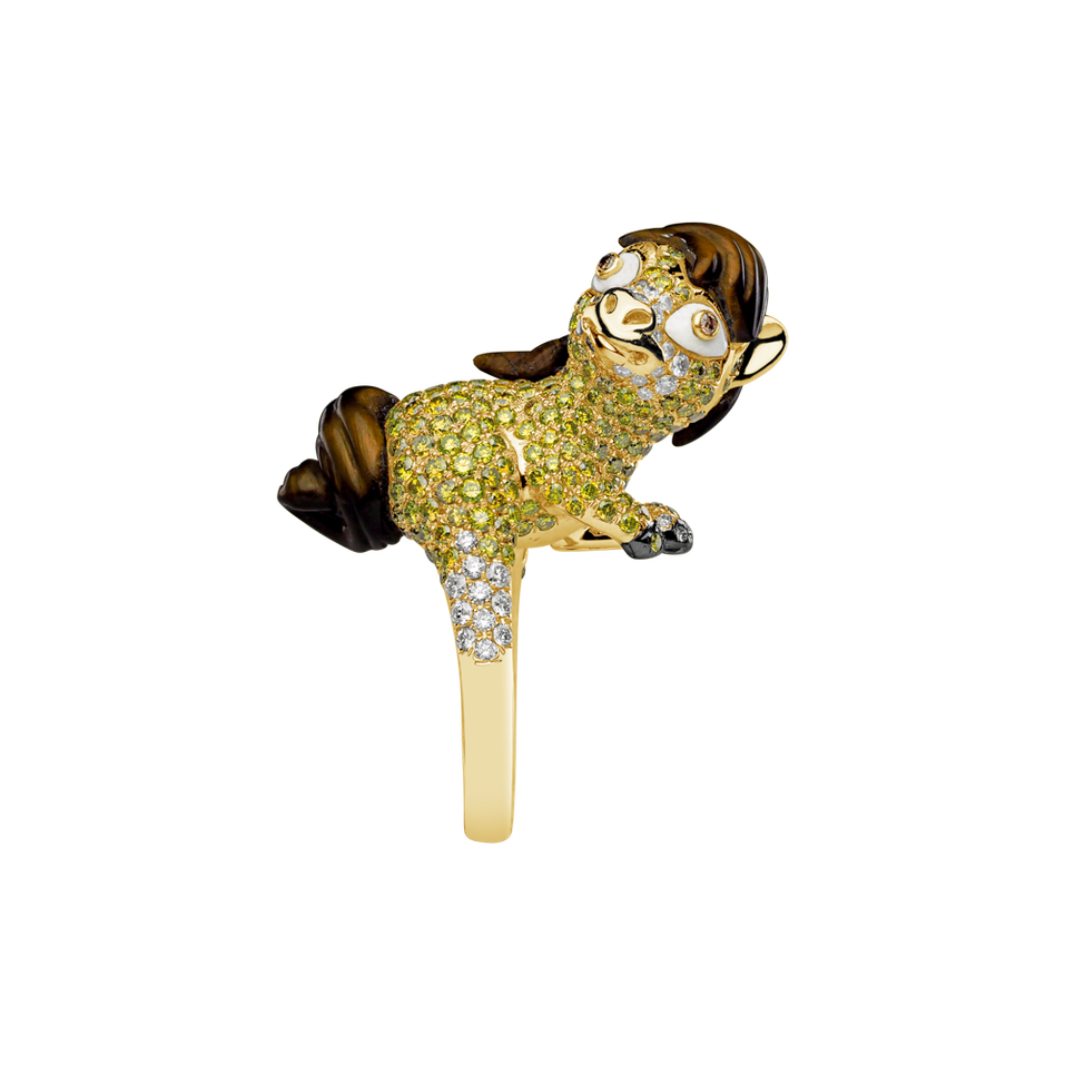 Prsten s diamanty a drahokamy Crazy Horse