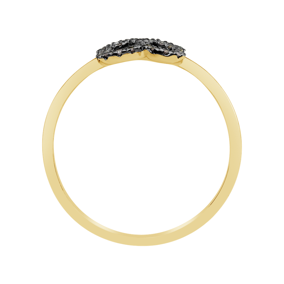 Prsten s hnědými diamanty Glamour