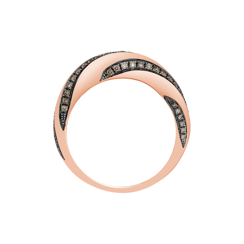 Prsten s hnědými diamanty Royal Impression