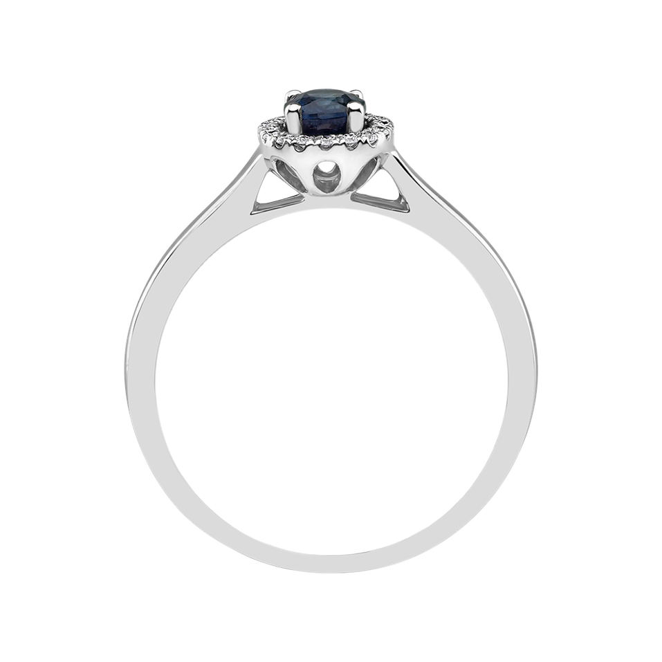 Prsten s diamanty a safírem Princess