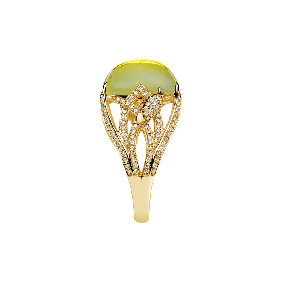 Prsten s quartzem a diamanty Fascinating Ladyship