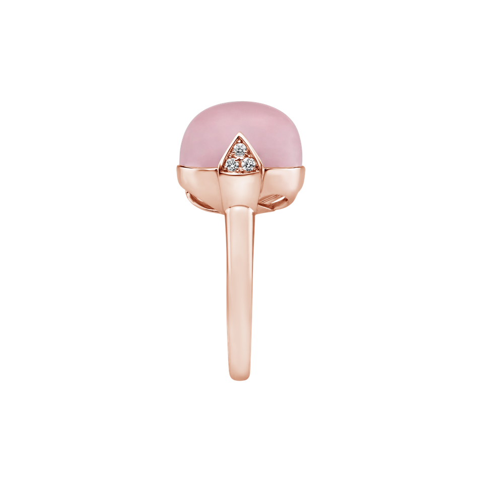 Prsten s růženínem a diamanty Fairy Blossom