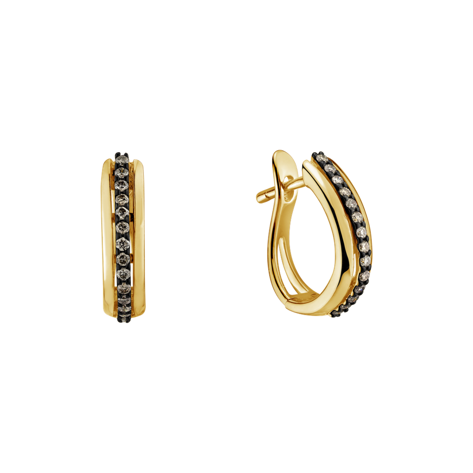 Náušnice s hnědými diamanty Pure Soul