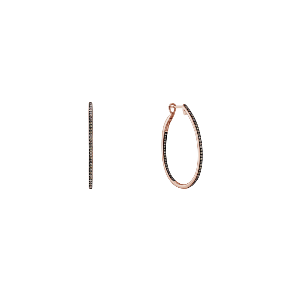 Náušnice s hnědými diamanty Eternity Gleam