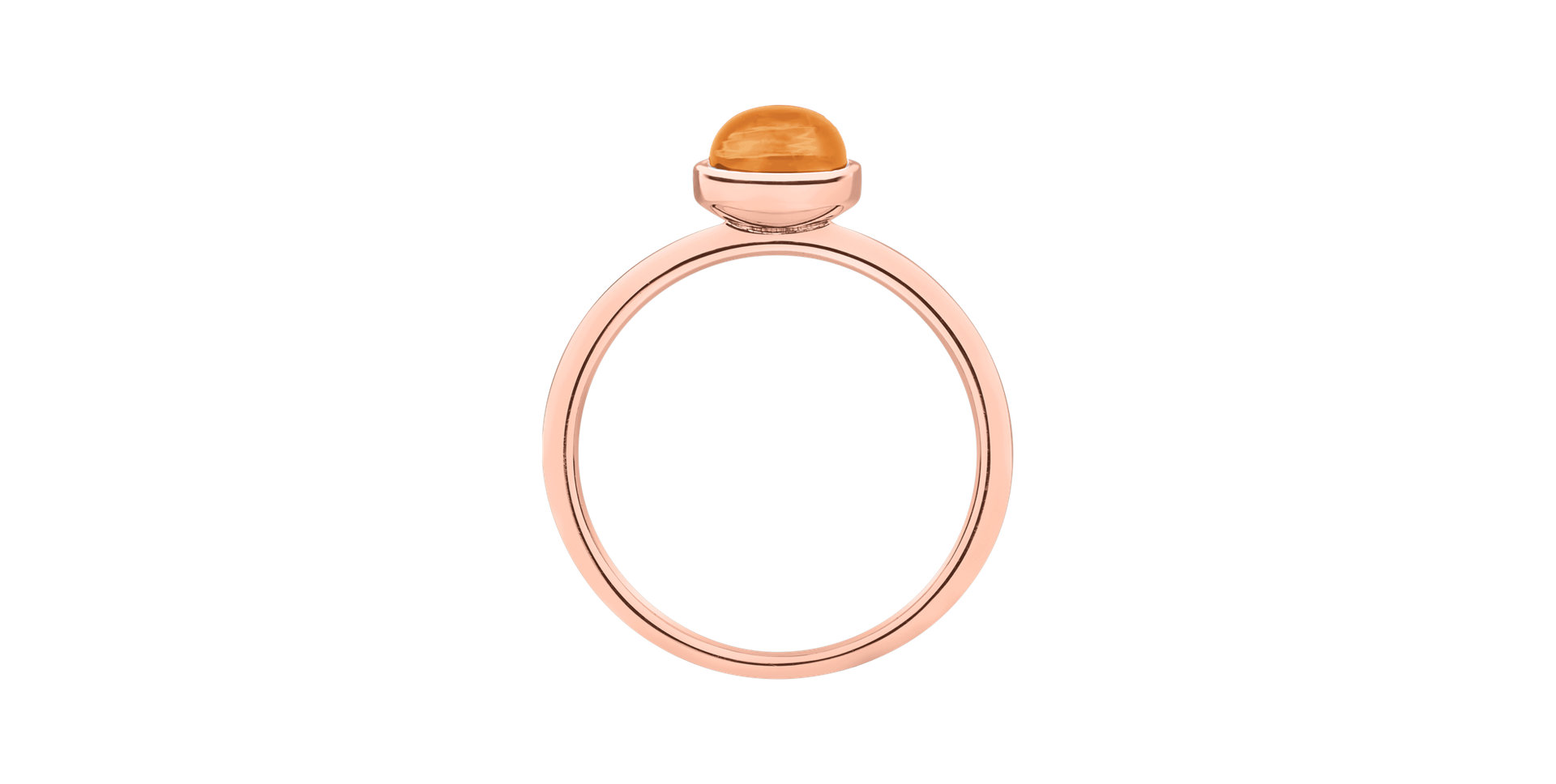 Prsten s oranžovým měsíčním kamenem Bonbon