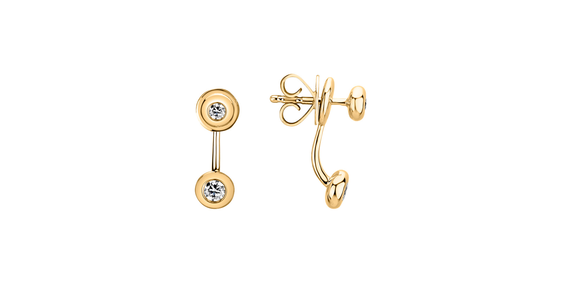 Náušnice s diamanty Double Classy