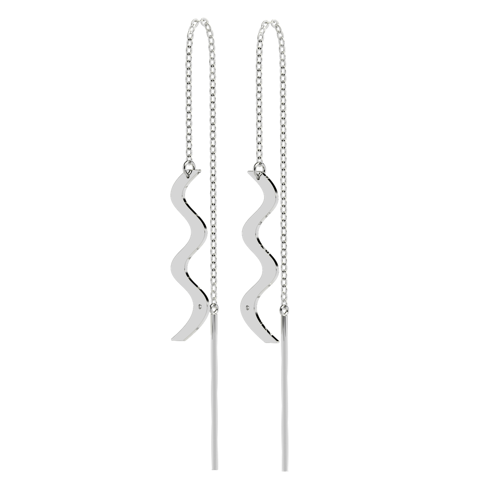 Náušnice s diamantem Wave