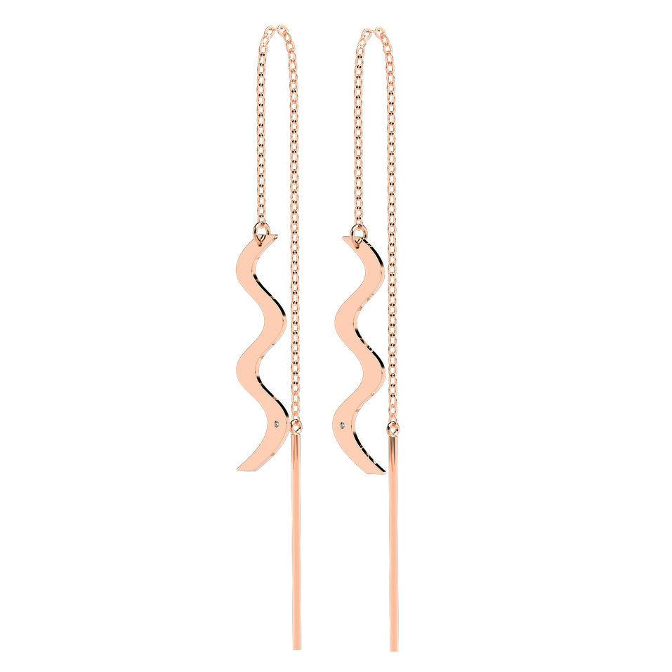 Náušnice s diamantem Wave