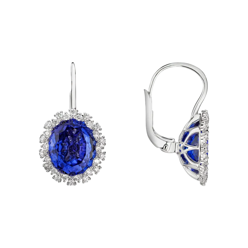 Náušnice s tanzanitem a diamanty Tanzania Dream