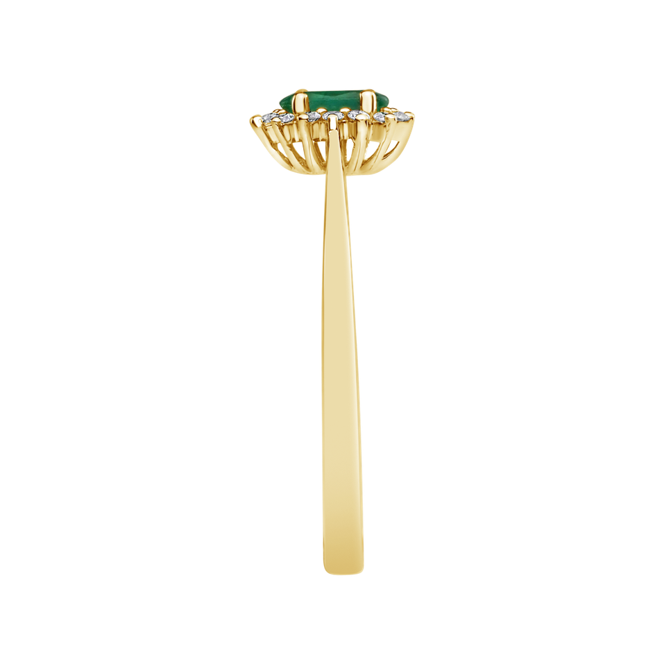 Prsten s diamanty a smaragdem Princess