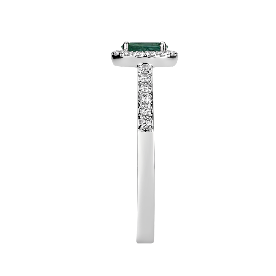Prsten s diamanty a smaragdem Princess