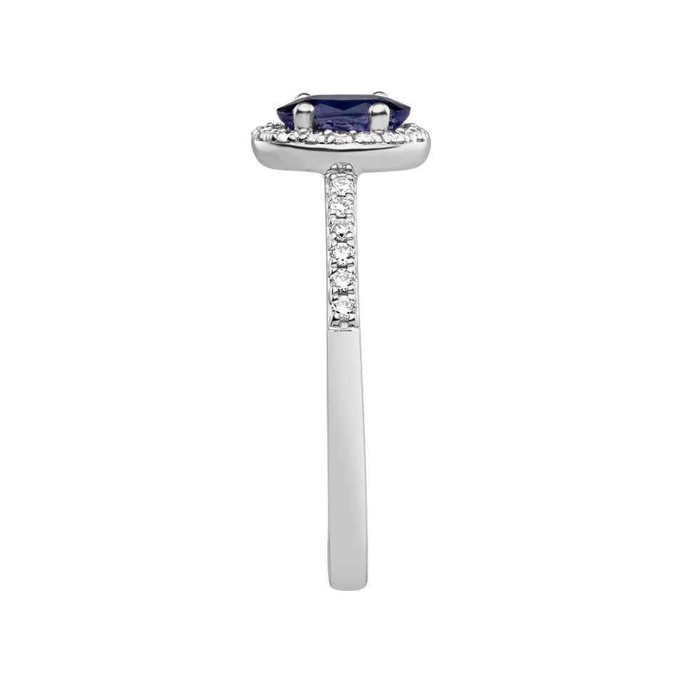 Prsten s diamanty a tanzanitem Princess