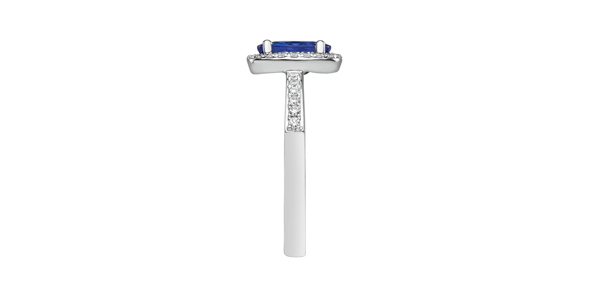 Prsten s diamanty a tanzanitem Princess