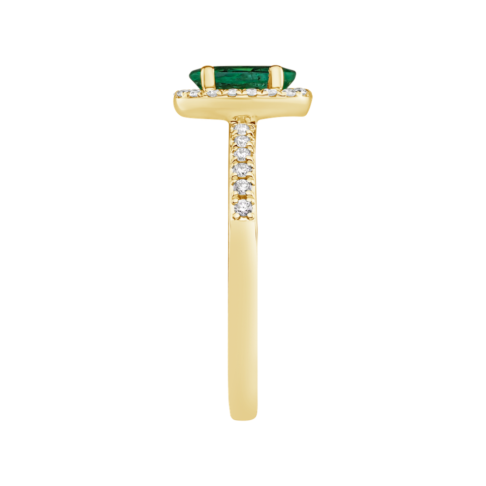 Prsten s diamanty a smaragdem Princess