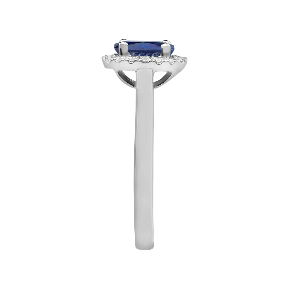 Prsten s diamanty a safírem Princess