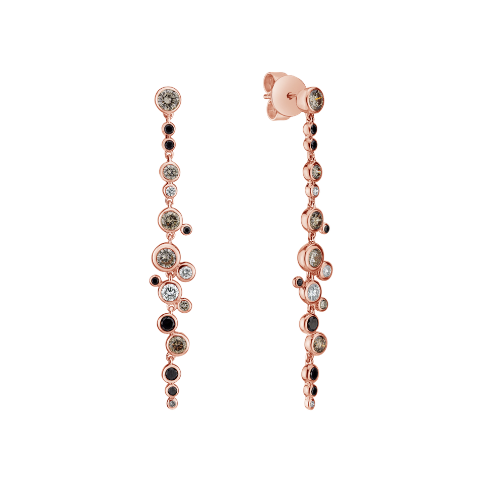 Náušnice s barevnými diamanty Heaven Waterfall