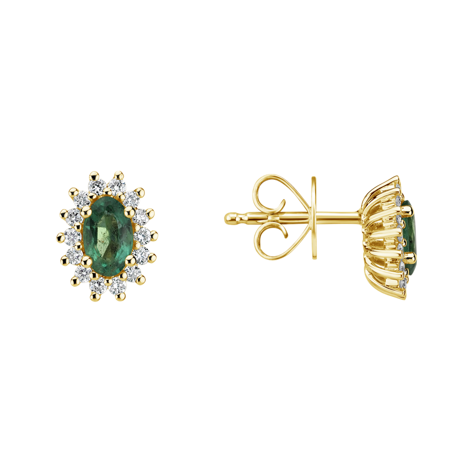 Náušnice se smaragdem a diamanty Princess Sparkle