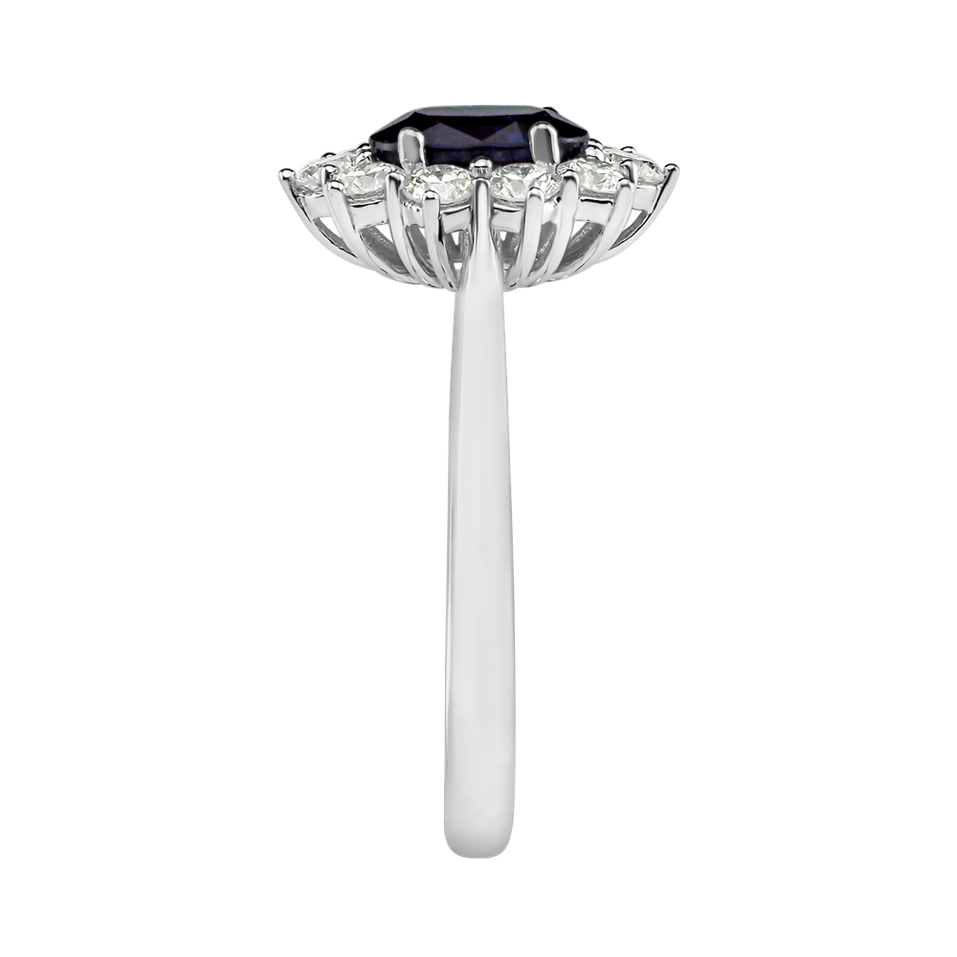 Prsten s diamanty a safírem Princess
